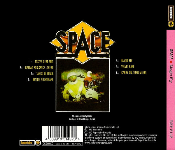 Image of Back Cover of 3934080E: CD - SPACE, Magic Fly (Repertoire Records; REP 5143, Germany 2010, Digipak, Unofficial)   VG+/VG