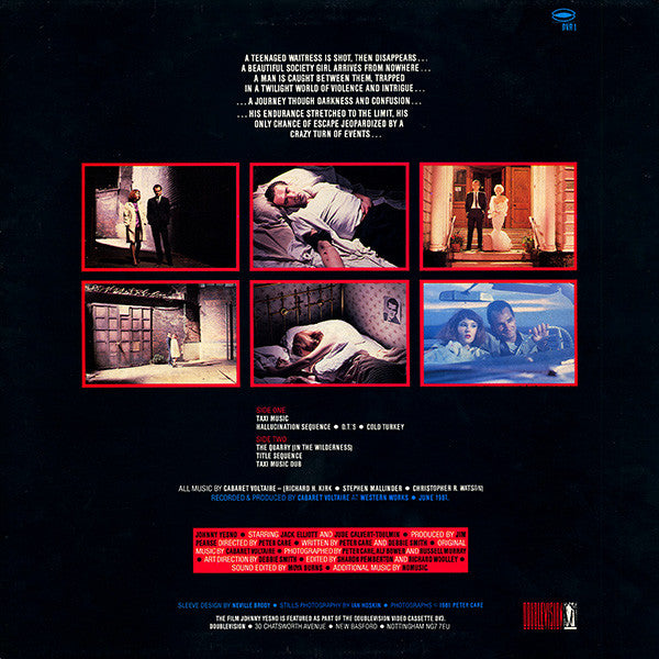 Image of Back Cover of 3944175S: LP - CABARET VOLTAIRE, Johnny Yesno (The Original Soundtrack From The Motion Picture) (Doublevision; DVR 1, UK 1983) Strong VG+  VG+/VG+