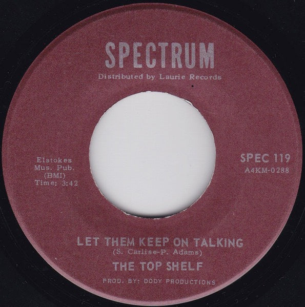 Image of Back Cover of 3914383C: 7" - THE TOP SHELF, Stop And Listen (Open Your Heart) / Let Them Keep On Talking (Spectrum Records; SPEC 119, US 1971, Plain Sleeve)   /VG