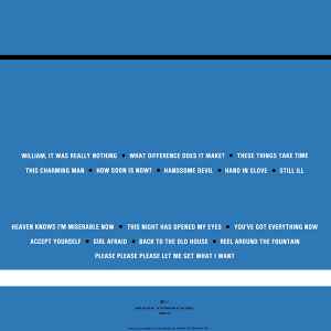 Image of Back Cover of 5114500C: LP - THE SMITHS, Hatful of Hollow (Rough Trade; ROUGH 76, UK 1984, Gatefold, Inner, No Sticker on Sleeve) Patch of laminate removal due to sticker removal at some point  VG/VG+