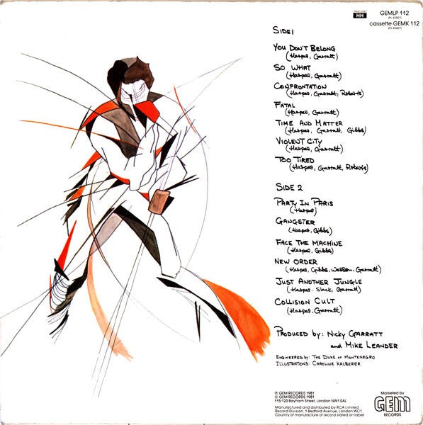 Image of Back Cover of LP - VG/VG - U.K. SUBS, Diminished Responsibility (Gem; GEMLP112, UK 1981, Inner, Red Vinyl), Strong VG, Water Damage To Sleeve,  - 3426072E