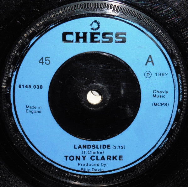 Image of Front Cover of 3954083S: 7" - TONY CLARKE, Landslide / The Entertainer (Chess; 6145 030, UK 1974)   /VG