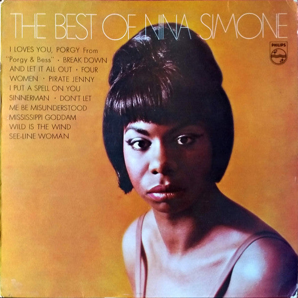 Image of Front Cover of 3944226S: LP - NINA SIMONE, The Best Of Nina Simone (Philips; PST 5113, UK 1969, Laminated Front Sleeve, Version not on Discogs (image used is identical except for Cat no), Stereo, assumed UK as sleeve is by Interpak although matrix matches early US pressing) Edge wear on opening edge, creasing and laminate creasing, ring wear  VG/VG+