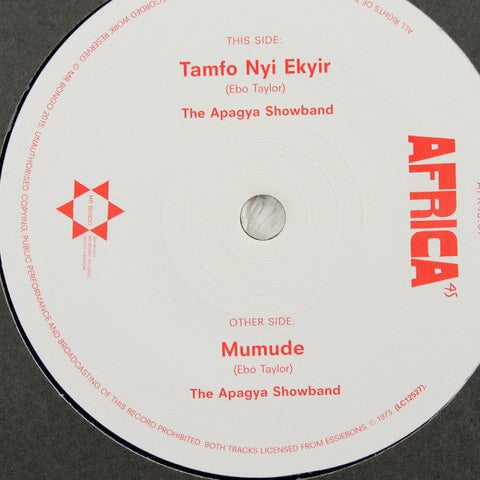 Image of Front Cover of 3914549C: 7" - THE APAGYA SHOW BAND, Tamfo Nyi Ekyir / Mumude (Mr Bongo; AFR45.07, UK 2015, Company Sleeve) Sleeve has some wear / scuffs at edge  VG/VG+