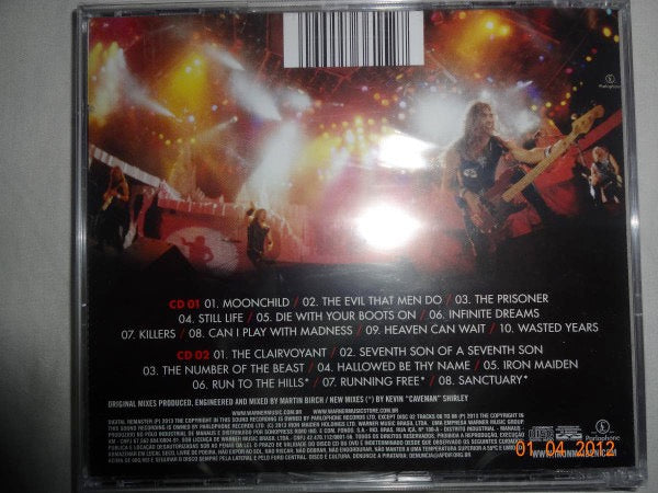 Image of Back Cover of 3914590C: CD - IRON MAIDEN, Maiden England '88 (Parlophone; 5099997361527, Brazil 2013 Reissue, Double CD Case)   VG+/VG+