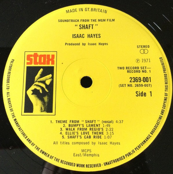 Image of Label Cover of 2xLP - VG/G+ - ISAAC HAYES, Shaft (Stax; 2659 007, UK 1971, Gatefold), Smalls cratches & hairlines, edge & ring wear,  - 4146028S