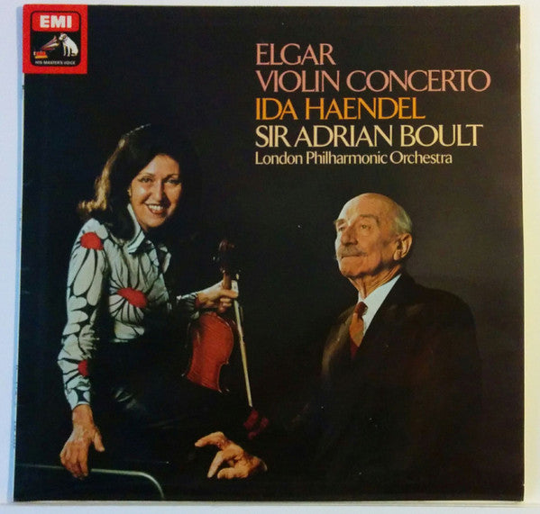 Image of Front Cover of 4724368E: LP - IDA HAENDEL, SIR ADRIAN BOULT, Elgar: Violin Concerto (HMV Red, Black and White Nipper Box; ASD 3598, UK 1978, Laminated Sleeve) Ring Wear  VG+/VG+