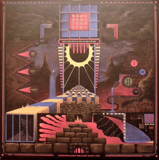 Image of Front Cover of 4044183S: LP - KING GIZZARD AND THE LIZARD WIZARD, Polygondwanaland (Not On Label; Wizard01, UK 2017, Insert, Pink Vinyl)   VG+/VG+