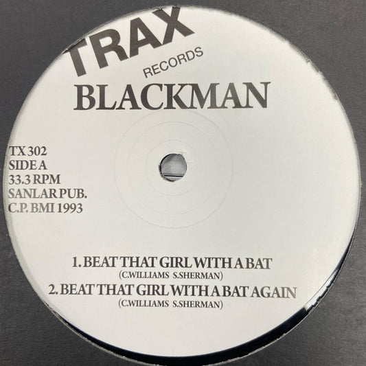 Image of Front Cover of 4044212S: 12" - BLACKMAN, Beat That Girl With A Bat (Trax Records; TX302, US 2016)   /VG+