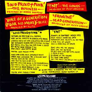 Image of Back Cover of 4014351C: 7" EP - THE BUSINESS / THE GONADS / BLITZ / DEAD GENERATION, Total Noise #1 (Total Noise; TOT 1, UK 1982, Picture Sleeve) Edge and ring wear.  VG/VG