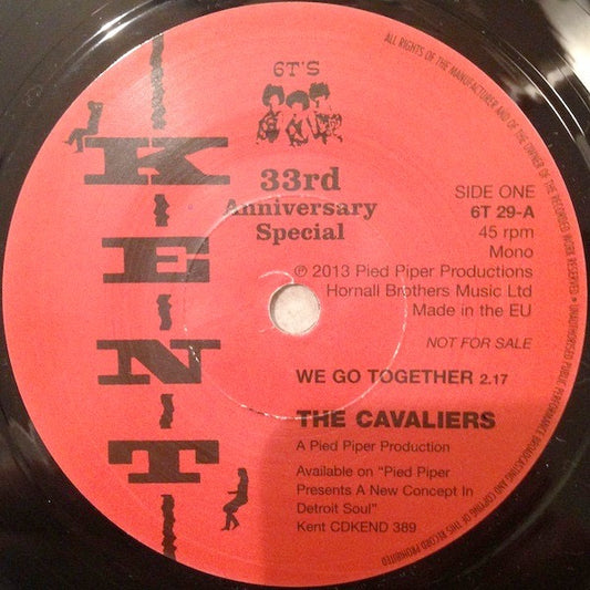 Image of Front Cover of 4014330C: 7" - THE CAVALIERS / THE TOKAYS, We Go Together / (Marriage Is Only) A State Of Mind (Kent Records; 6T 29, UK 2013)   /VG