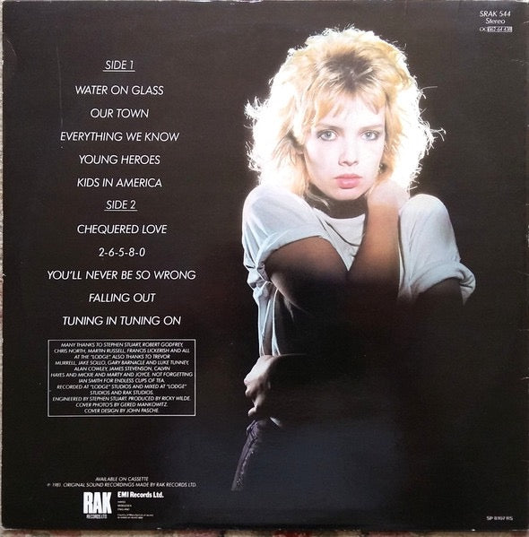 Image of Back Cover of 4014364C: LP - KIM WILDE, Kim Wilde (RAK; SRAK 544, UK 1981) Sticker Damage To Sleeve  VG/VG+