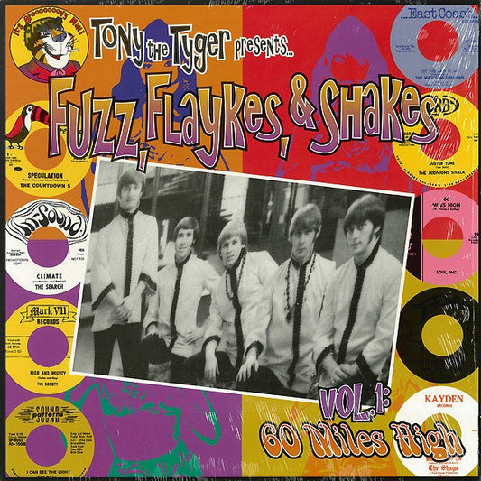 Image of Front Cover of 4014367C: LP - VARIOUS, Fuzz, Flaykes, & Shakes Vol. 1: 60 Miles High (Bacchus Archives; BA1140, US 1999) Still In Shrinkwrap  VG+/VG