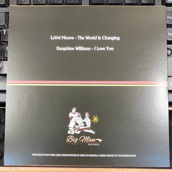 Image of Back Cover of 4014421C: 12" - LAVEL MOORE, DAUPHINE WILLIAMS, The World Is Changing / I Love You (Big Man Records; BMR 1016, UK 2023, Picture Sleeve)   VG+/VG+