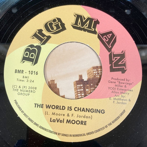 Image of Label Cover of 7" - VG+/VG+ - LAVEL MOORE, DAUPHINE WILLIAMS, The World Is Changing / I Love You (Big Man Records; BMR 1016, UK 2023, Picture Sleeve), ,  - 0316254C