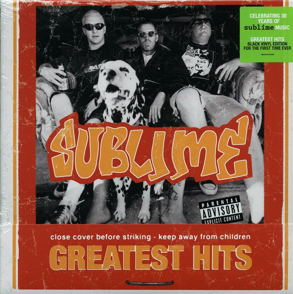 Image of Front Cover of 4144012S: LP - SUBLIME, Greatest Hits (Universal Music Enterprises; B0028959-01, Europe 2018, Envelope Sleeve, Insert, Skate grip tape on rear of sleeve.)   VG+/VG+