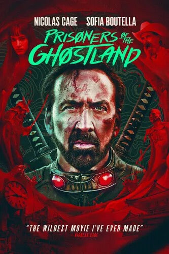 Image of Front Cover of 4134002E: 2xBlu-ray - NICOLAS CAGE, Prisoners of the Ghostland (RLJE Films; , US , Steelbook, Region A US Import)   VG+/VG+