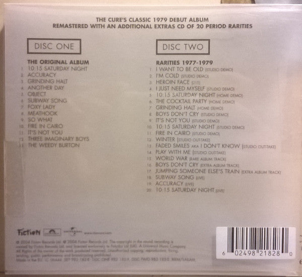 Image of Back Cover of 2xCD - VG+/VG+ - THE CURE, Three Imaginary Boys (Polydor; 982 182-8, Europe 2004, Slipcase, Booklet), ,  - 2536009E
