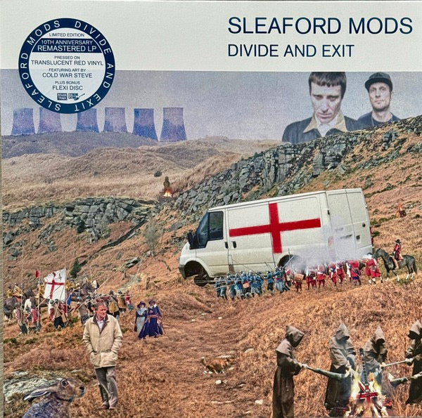 Image of Front Cover of 4644130S: LP - SLEAFORD MODS, Divide And Exit (Rough Trade; RT048LPE, UK & US 2024 Reissue, Gatefold, Booklet & Inner, Red vinyl with white flexi 7") Opened instore. Cover in shrink with hype sticker.  EX/EX