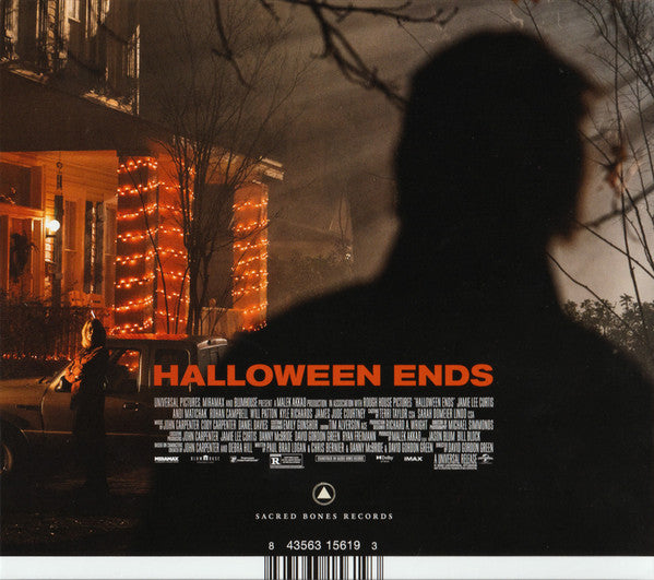 Image of Back Cover of 4134025E: CD - JOHN CARPENTER, CODY CARPENTER , AND DANIEL DAVIES, Halloween Ends (Original Motion Picture Soundtrack) (Sacred Bones Records ; SBR-315CD, US 2023, Digipak)   VG+/VG+