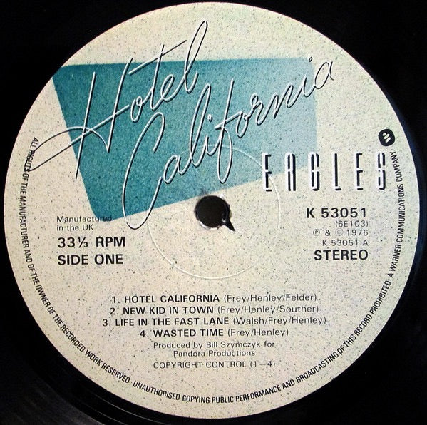 Image of Label Cover of LP - VG/VG - EAGLES, Hotel California (Asylum Records; K53051, UK 1970s Reissue, Gatefold, Inner, Missing the poster, Orlake Pressing), ,  - 4326032E