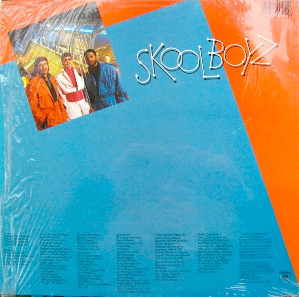 Image of Back Cover of 4114227C: LP - SKOOL BOYZ, This Is The Real Thing (Columbia; BFC 40045, US 1985) Hype stickered shrink  VG+/G+