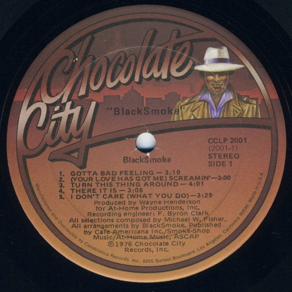 Image of Back Cover of 4114243C: LP - BLACKSMOKE, BlackSmoke (Chocolate City; CCLP 2001, US 1976) Cut-out (Notched)  VG/VG