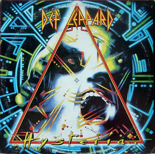 Image of Front Cover of 4144158S: LP - DEF LEPPARD, Hysteria (Mercury; 422 830 675-1 Q-1, US 1987, Inner, 49 on labels Specialty Records Corporation pressing) small promo cut bottom right of cover  VG/VG+