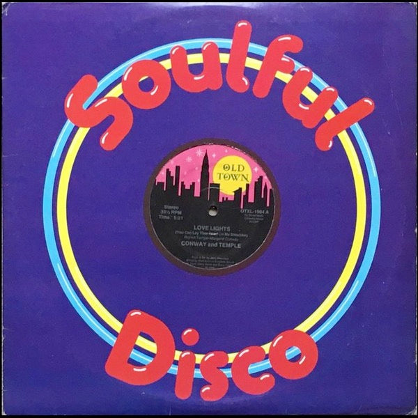Image of Front Cover of 12" - VG/VG - CONWAY AND TEMPLE, Love Lights (You Can Lay Your Head On My Shoulder) (Old Town Records; OTXL-1984, US 1982, Company Sleeve), ,  - 3446389S