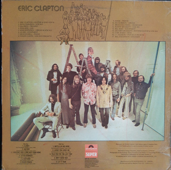 Image of Back Cover of LP - G+/G - ERIC CLAPTON, Eric Clapton (Polydor; 2383021, UK 1971, Laminated Sleeve, Heavy Type on Label), ,  - 1626237E