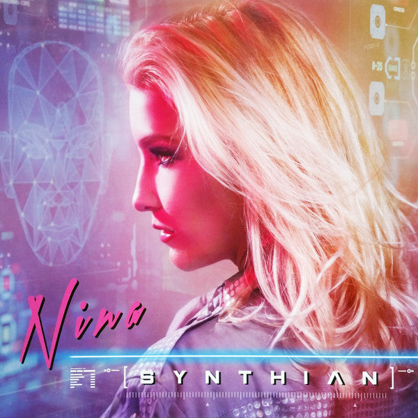 Image of Front Cover of 4124307E: LP - NINA, Synthian (Aztec Records; AZT0063V, UK 2020, Clear Vinyl With Magenta Centre)   VG+/VG+