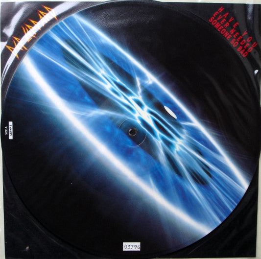 Image of Front Cover of 4114317C: 12" - DEF LEPPARD, Have You Ever Needed Someone So Bad (Bludgeon Riffola; LEPXP 8, UK 1992, Clear PVC Sleeve, Insert, Numbered, Limited Edition Picture Disc) No. 02326. Light marks, bottom right corner crease.  VG/G+