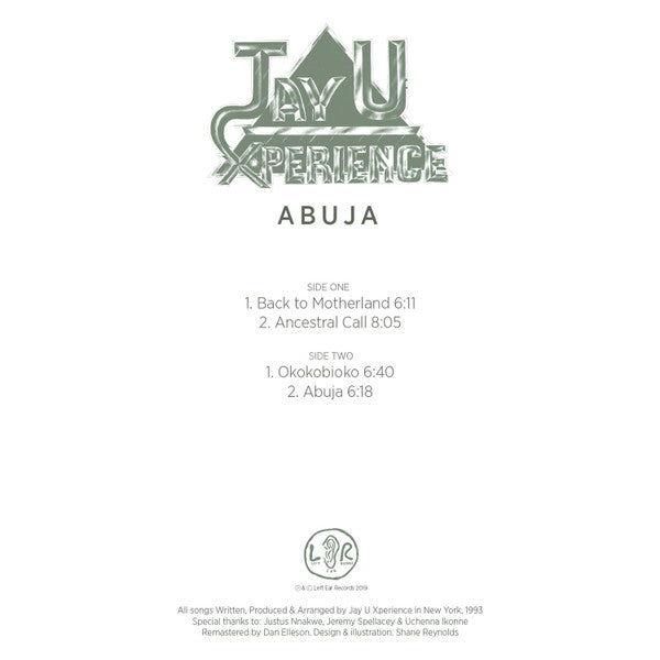 Image of Back Cover of 4144224S: 12" EP - JAY U XPERIENCE, Abuja (Left Ear Records; LER 1019, Australia 2019, Picture Sleeve) Still In Shrinkwrap  EX/VG+