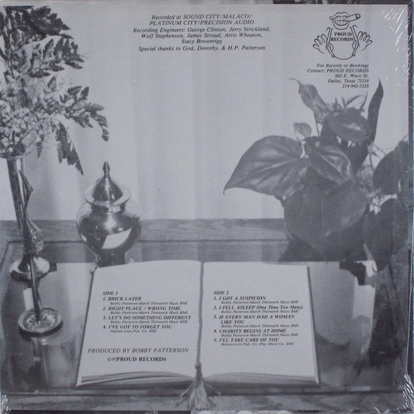 Image of Back Cover of 4114440C: LP - BOBBY STORY, The Storyteller (Proud Records; PR-1001, US 1982) Record very slightly dished � doesn't affect play. Sleeve worn at edges (top edge split), corners, spine. A very small rip on reverse near bottom; general wear and scuffs  VG/VG