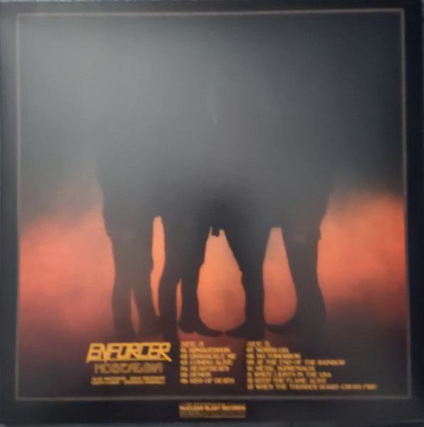 Image of Back Cover of 4114505C: LP - ENFORCER, Nostalgia (Nuclear Blast Records; NBR 65201, Germany 2023, Inner, Poster, Gold Vinyl) Opened Instore  EX/EX