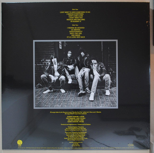 Image of Back Cover of 4144291S: LP - RAMONES, Road To Ruin (Sire; 8122 79766 6, Europe 2011 Reissue, 180 Gram Vinyl) Strong VG+ but has small crease on spine  VG+/VG+