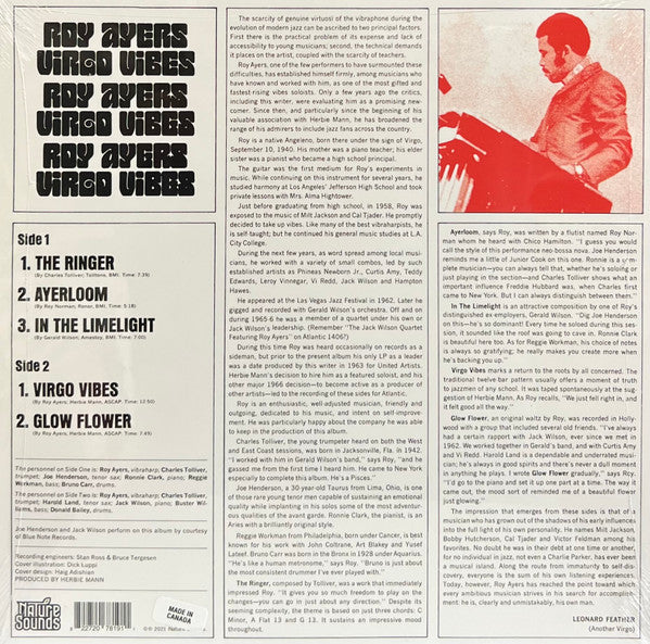 Image of Back Cover of 4144371S: LP - ROY AYERS, Virgo Vibes (RSD 2022) (Nature Sounds; NSD819LP, Europe 2022, Record Store Day 2022, Red Vinyl)   VG+/VG+