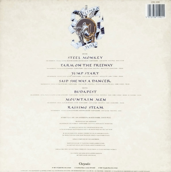 Image of Back Cover of 4224032E: LP - JETHRO TULL, Crest Of A Knave (Chrysalis; CDL 1590, UK 1987, Embossed Sleeve, Inner)   VG+/VG