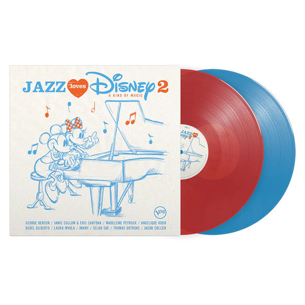 Image of Front Cover of 4224008E: LP - VARIOUS, Jazz Loves Disney 2 (Verve Records; 602465231496, Europe 2024, Gatefold, Red & Blue Vinyl) Opened Instore, Still In Shrinkwrap  EX/EX