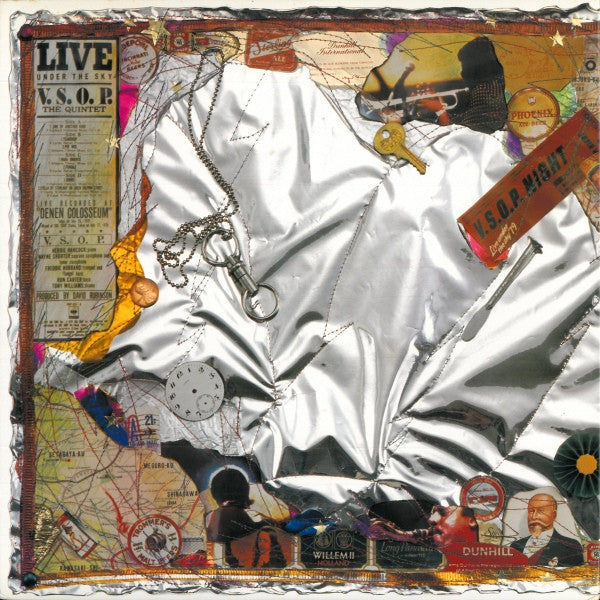 Image of Back Cover of LP - VG+/VG+ - V.S.O.P. THE QUINTET, Live Under The Sky (CBS/Sony; 40AP 1037~8, Japan 1979, Pasteback Gatefold, 3 Inserts, NO OBI Strip), Only back half of Obi,  - 2146274S
