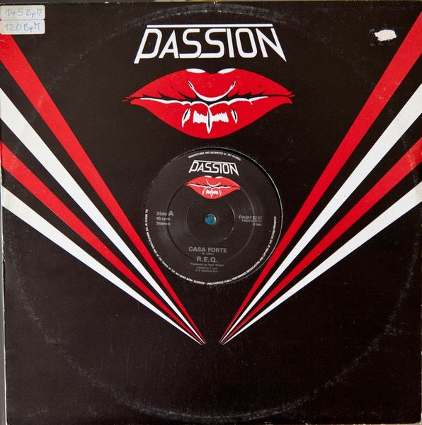 Image of Front Cover of 4944229S: 12" - R.E.Q., Casa Forte (Passion ; PASH 12 37, UK 1984, Company Sleeve)   VG/VG