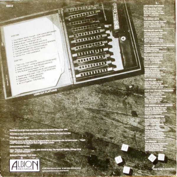 Image of Back Cover of 4214183C: LP - VARIOUS, The London R & B Sessions (Live At The Hope And Anchor) (Albion Records; DAI 2, UK 1980) Superficial surface marks, Shelf wear  VG/VG