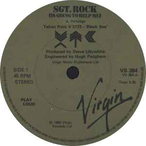 Image of Label Cover of 5215120C: 7" - XTC, Sgt. Rock (Is Going To Help Me) (Virgin; VS 384, UK 1980, Poster Sleeve In Hype Stickered Poly Outer, AY-47904 In Matrix)   VG+/VG