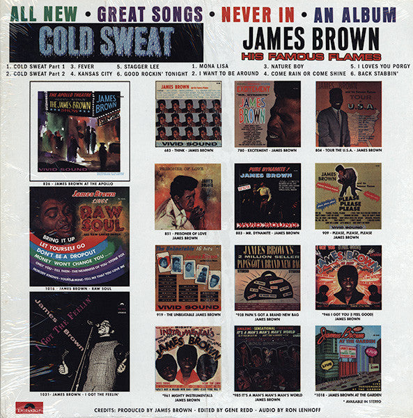 Image of Back Cover of 4244211S: LP - JAMES BROWN & THE FAMOUS FLAMES, Cold Sweat (Polydor; PD 1020, US )   VG+/VG+