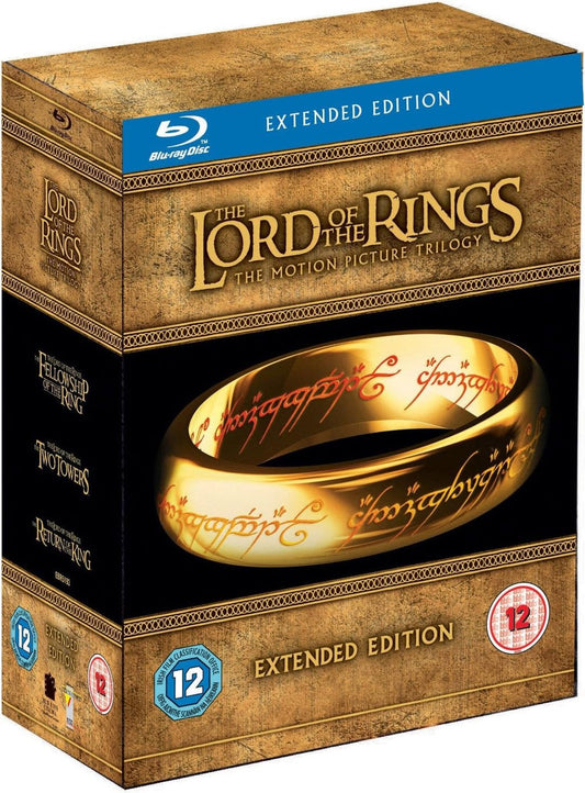 Image of Front Cover of 4254503S: 15xBlu-ray - PETER JACKSON, The Lord of the Rings: The Motion Picture Trilogy (Extended Edition) Blu-Ray (; EBR5193, UK , Box Set, 3 Booklets, 26 hours of additional content) Light Wear to Slipcase  VG/VG+