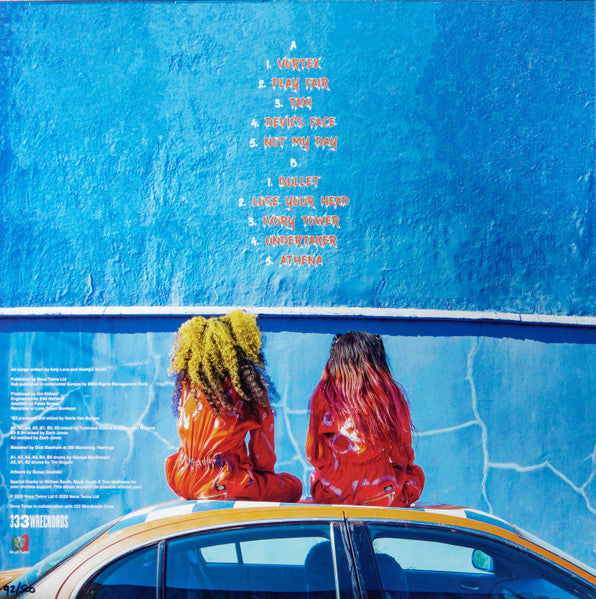 Image of Back Cover of 4244229S: LP - NOVA TWINS, Who Are The Girls? (333 Wreckords Crew; none, UK 2020, Limited Edition, Orange & Blue Splattered, NOT NUMBERED!)   VG+/VG+