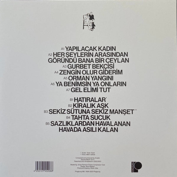 Image of Back Cover of 4214367C: LP - ANADOL, Hatiralar (Pingipung; pingipung080, Germany 2023 Reissue, Remastered) Stickered shrink  VG+/VG+