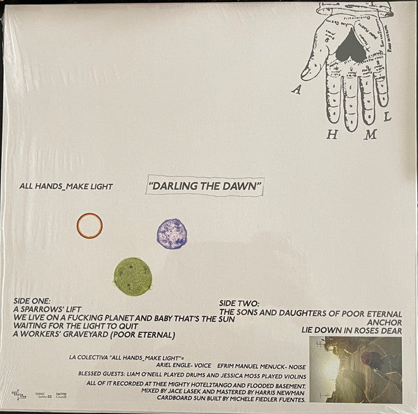 Image of Back Cover of 4214488C: LP - ALL HANDS_MAKE LIGHT, Darling The Dawn (Constellation; CST171, Canada 2023, Inner, 180 Gram Vinyl)   EX/VG+