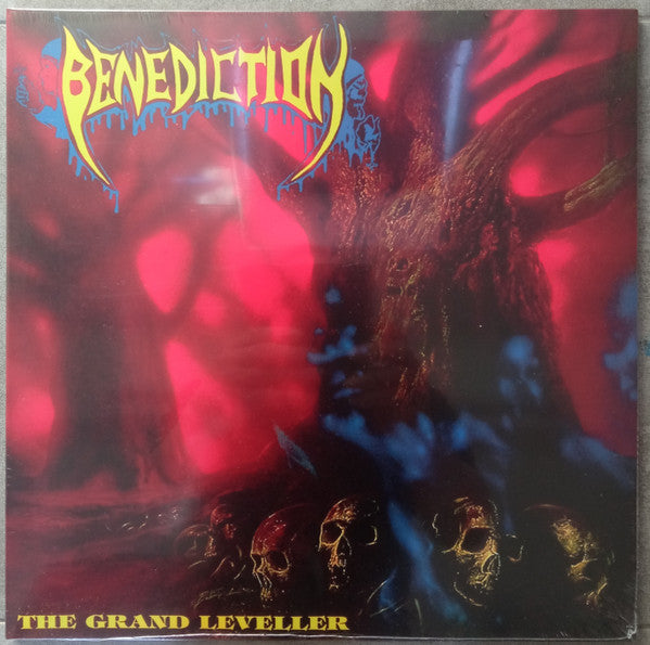 Image of Front Cover of 4214490C: LP - BENEDICTION, The Grand Leveller (Back On Black; BOBV835LPLTD, UK 2023 Reissue, Gatefold, Red/Yellow Splatter Vinyl) Still in shrinkwrap.  EX/EX