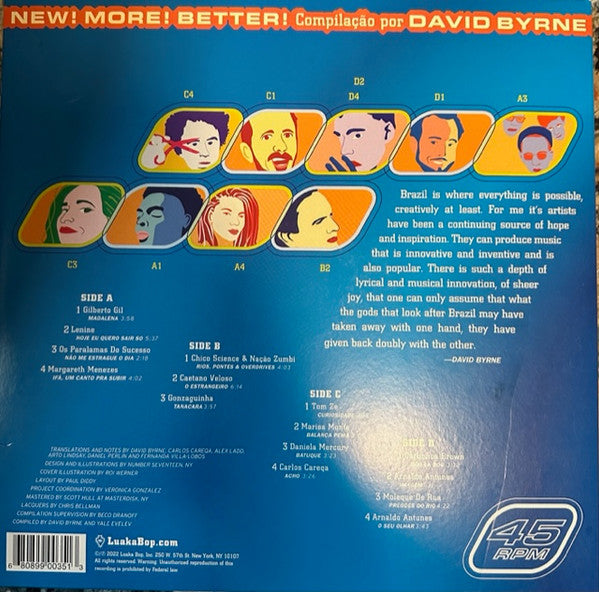 Image of Back Cover of 4244462S: 2xLP - VARIOUS, Beleza Tropical 2 (Luaka Bop; 6 80899 0035-1-3,  2023, Gatefold, Blue and Orange Vinyl) Strong VG+ copy.  VG+/VG+